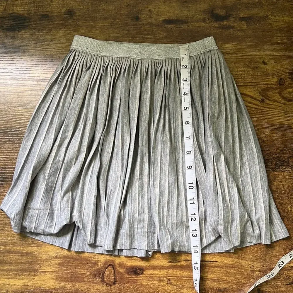 5 for $20 Justice Heathered Gray Shimmer Stripe Pleated A-Line Skirt